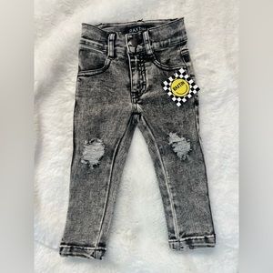 Raxtin distressed black gray jeans